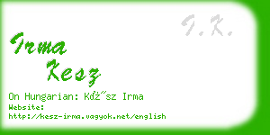 irma kesz business card